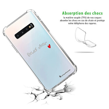 Avis LaCoqueFrançaise Coque Samsung Galaxy S10 Silicone antichocs Solides coins renforcés  transparente Motif Dolce Vita