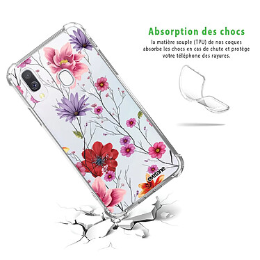 Avis Evetane Coque Samsung Galaxy A20e anti-choc souple angles renforcés transparente Motif Fleurs Multicolores