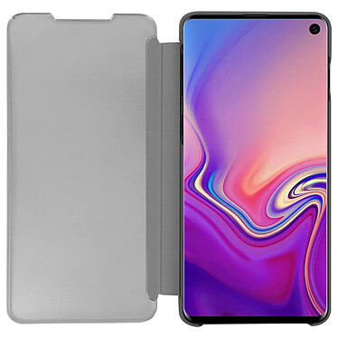 Avizar Housse Samsung Galaxy S10 Étui Miroir Clapet translucide Stand Vidéo argent pas cher