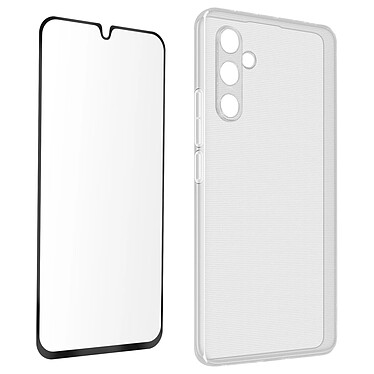 Avizar Coque pour Samsung Galaxy A34 5G Silicone Gel Souple avec Verre Trempé Dureté 9H contour noir