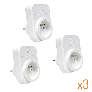 Wizelec Pack De 3 Prises Wifi 15a Compatibles Google Home Et Amazon Alexa KIT_3WIZ_PLUG_GHOME-V2