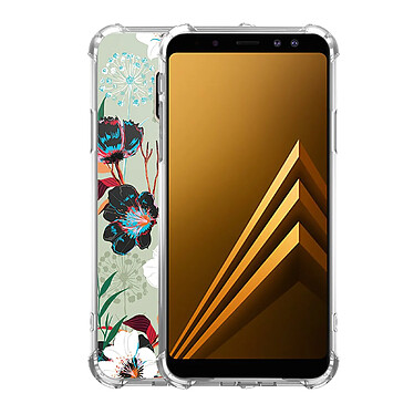 Avis LaCoqueFrançaise Coque Samsung Galaxy A8 2018 anti-choc souple angles renforcés transparente Motif Fleurs vert d'eau