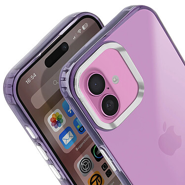 Acheter Avizar Coque pour iPhone 16 Plus Souple Design Fumé Contour Caméra Métallisé Violet