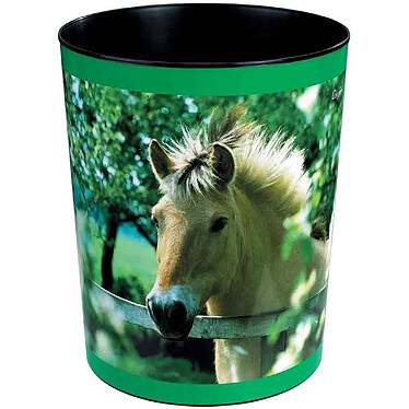 LÄUFER Corbeille à papier PP 13 Litres Diam 24,5 H 30 cm Cheval dans l'enclos