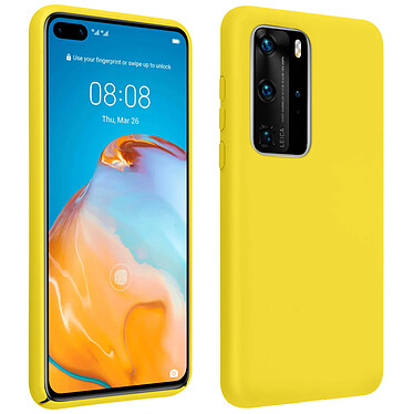 Avizar Coque Huawei P40 Pro Semi-rigide Mat Finition Soft Touch Compatible Qi Jaune