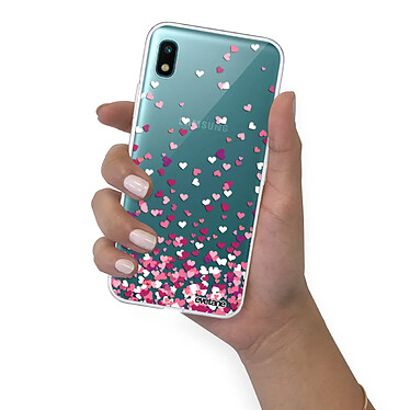 Evetane Coque Samsung Galaxy A10 360 intégrale transparente Motif Confettis De Coeur Tendance pas cher