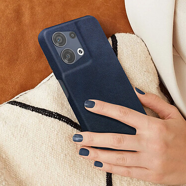 Avizar Coque pour Oppo Reno 8 5G Simili Cuir Texturé Intérieur Rigide Ultra-Fine  Bleu Nuit pas cher