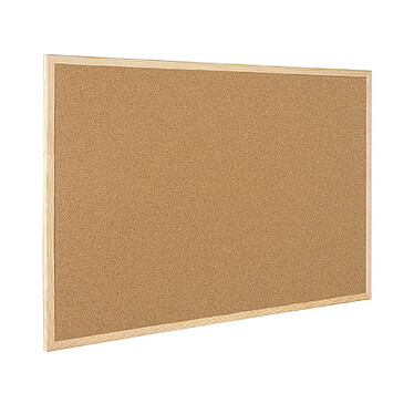 Avis Q-CONNECT Tableau liège cadre pin naturel 2 faces inclus 5 épingles mémo 40x30cm