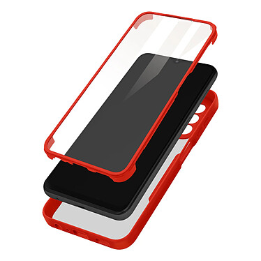 Avizar Coque pour Samsung Galaxy A13 4G Dos Plexiglas Avant Polymère Coins Renforcés  Contour rouge