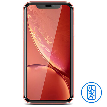 Avizar Film iPhone XR Verre trempé ultra-résistant Dureté 9H contour Noir pas cher