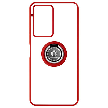 Avizar Coque pour Vivo Y76 5G Bi-matière Bague Métallique Support Vidéo  rouge