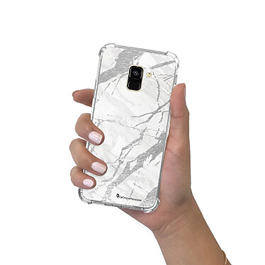 LaCoqueFrançaise Coque Samsung Galaxy A8 2018 anti-choc souple angles renforcés transparente Motif Marbre gris pas cher