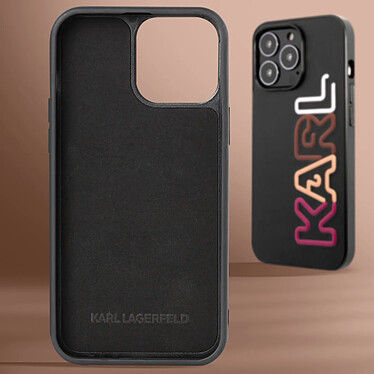 Acheter Karl Lagerfeld Coque pour iPhone 13 Pro Antichoc Aux Bords Surélevés Noir