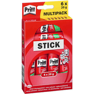 PRITT Pack Bâton de colle 6 x 22g sans solvants