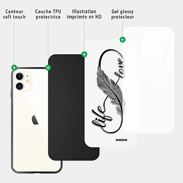 Acheter Evetane Coque iPhone 11 Coque Soft Touch Glossy Love Life Design