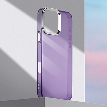 Avis Avizar Coque pour iPhone 16 Souple Finition Fumée Contour Caméra Métallisé Violet