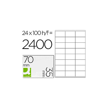 Avis Q-CONNECT Boîte de 2400 Étiquette adhésive 70x35mm Jet d'encre Laser Copieur Blanc