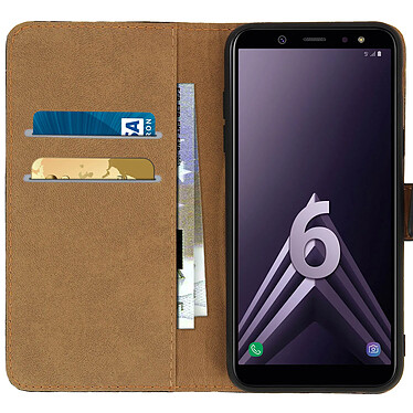 Acheter Avizar Etui folio Noir Cuir véritable pour Samsung Galaxy A6