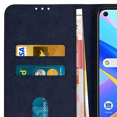 Avizar Housse Oppo A76, A96 et Realme 9i Clapet Portefeuille Fonction Support bleu pas cher