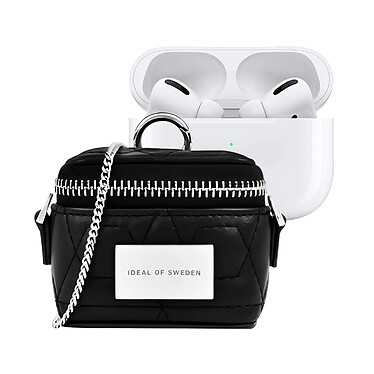 IDEAL OF SWEDEN Mini Sac pour AirPods Toute Génération Modèle Poppy avec Chaîne et Mousqueton Noir