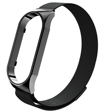 Avizar Bracelet pour Xiaomi Mi Band 5 et 6 Maille Milanaise Fermoir Magnétique  Noir