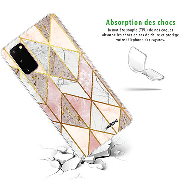 Avis Evetane Coque Samsung Galaxy S20 360 intégrale transparente Motif Marbre Rose Losange Tendance