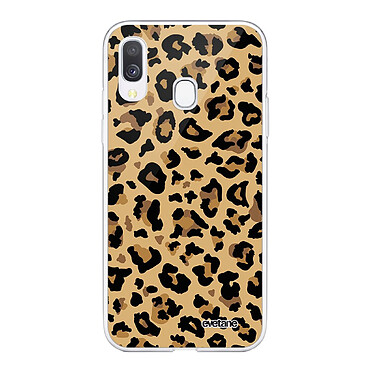 Evetane Coque Samsung Galaxy A40 360 intégrale transparente Motif Léopard Beige Tendance