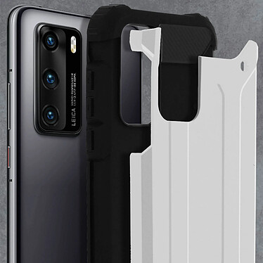 Avizar Coque Huawei P40 Design Relief Protection Bi-matière Antichute 1,8m Argent pas cher