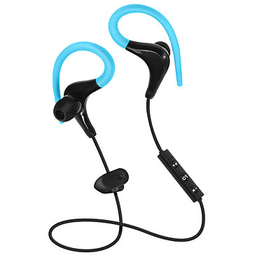 Ecouteurs Sport Bluetooth Casque Sans-fil Télécommande + Micro intégrés Bleu