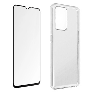 Avizar Coque pour Oppo Find X5 Lite Silicone Souple et Film Verre Trempé 9H  noir