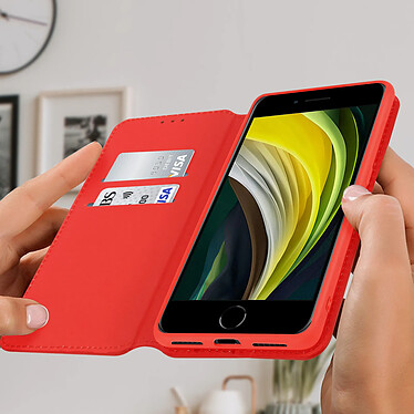 Avis Avizar Housse iPhone SE 2022 / 2020 et 8 / 7 Folio Portefeuille Fonction Support rouge