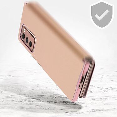 Avizar Coque pour Samsung Z Fold 2 Clapet Miroir Translucide Ultra-fin Rose gold pas cher