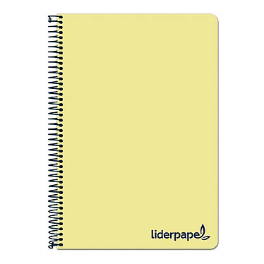 LIDERPAPEL Cahier spirale A7 micro wonder 200 pages 90g quadrillé 5x5mm 4 bandes - Jaune