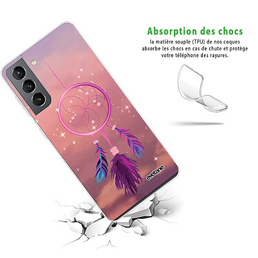 Avis Evetane Coque Samsung Galaxy S21 5G 360 intégrale transparente Motif Attrape rêve rose Tendance