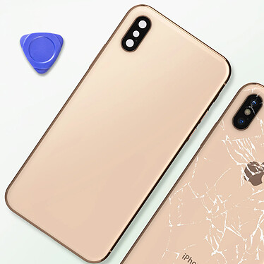 Acheter Clappio Châssis iPhone XS avec Vitre arrière de remplacement Rose Poudré