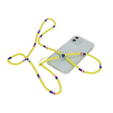 Avizar Bijou de Téléphone à Perles Heishi 110cm Collection Heishi Jaune