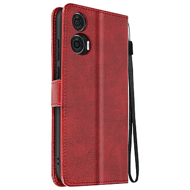 Avizar Étui pour Motorola Edge 50 Fusion Dragonne Clapet Support Portefeuille Bordeaux