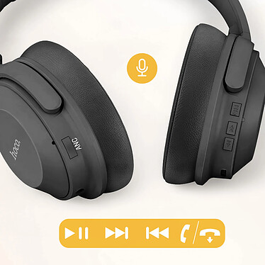 Hoko Casque Bluetooth avec Réduction de bruit Micro et Boutons de commande Noir pas cher