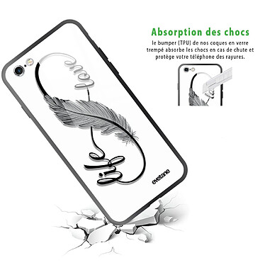 Avis Evetane Coque en verre trempé iPhone 6/6S Love Life