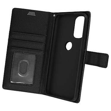 Avizar Housse pour Motorola Moto G62 5G, G31 et G41 Aspect Grainé Clapet Portefeuille Stand Vidéo  noir