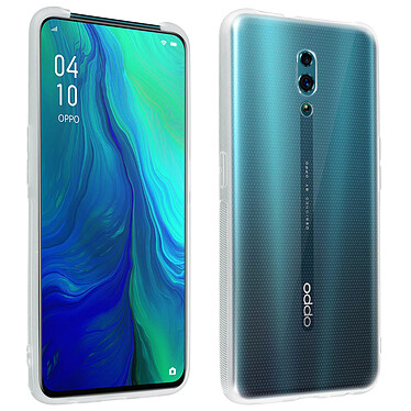 Avizar Coque Oppo Reno Silicone Souple et Film Ecran Verre Trempé 9H Transparent