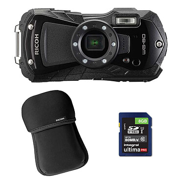 RICOH Compact étanche WG-80 Noir+ Etui + SD 8 Go