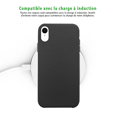 Acheter Evetane Coque iPhone Xr effet cuir grainé Noir