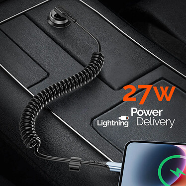 Acheter Avizar Câble spiralé  USB-C vers iPhone / iPad Lightning, Noir 1,2m