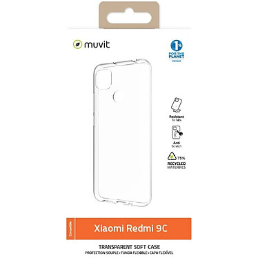 Avis Muvit Coque pour Xiaomi Redmi 9C RECYCLETEK Souple Transparent