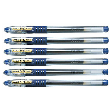 PILOT Stylo bille Gel G1 Grip pointe moyenne Bleu x 6