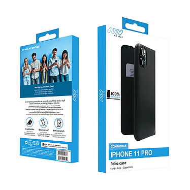 Avis Myway Étui pour Apple iPhone 11 Pro Modèle Folio Case avec Emplacement de Carte Noir