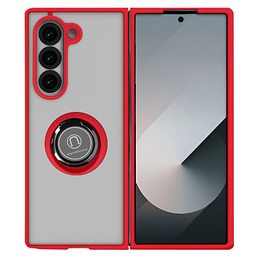 Avizar Coque pour Samsung Galaxy Z Fold 6 Bague Métallique Support Vidéo Rouge