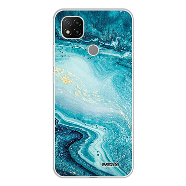 Evetane Coque Xiaomi Redmi 9C 360 intégrale transparente Motif Bleu Nacré Marbre Tendance