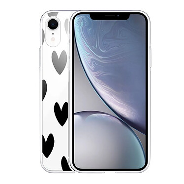 Avis Evetane Coque iPhone Xr 360 intégrale transparente Motif Coeurs Noirs Tendance